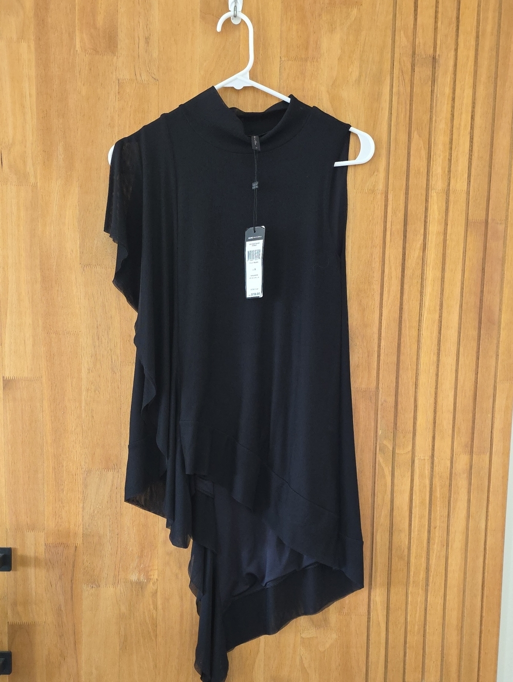 BCBGMaxAzria Black Sleeveless Mock Neck Knit Tunic